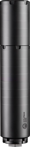 Dead Air Wolfman 9mm, No Piston, 1.618" Diameter, Black Cerakote Finish, w/1/2-28 Direct-Thread Insert, Compatible w/9mm, 5.56, 300BLK, 7.62×39, 350 Legend, 357 Mag